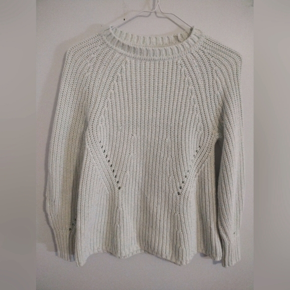 CROCHET Knit Cotton Sweater From The Gap Size XS Color Light Blue - Picture 1 of 8